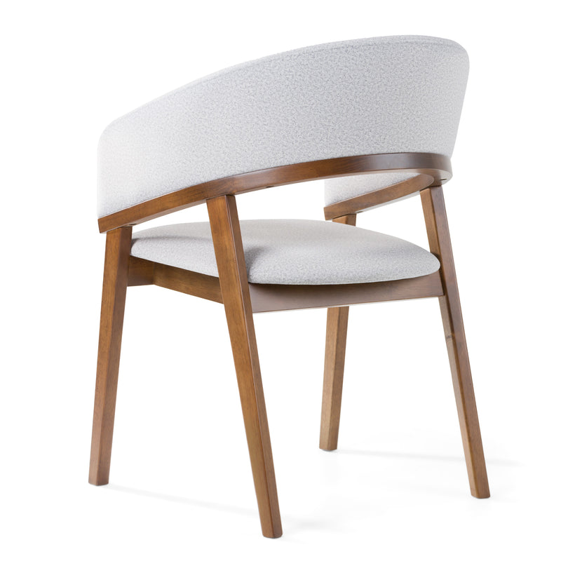 Modrest Truman - Mid-Century Modern Grey + Walnut Dining Chair