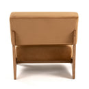 Modrest Tucker - Mid-Century Modern Camel Velvet + Chestnut Accent Chair
