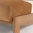 Modrest Tucker - Mid-Century Modern Camel Velvet + Chestnut Accent Chair