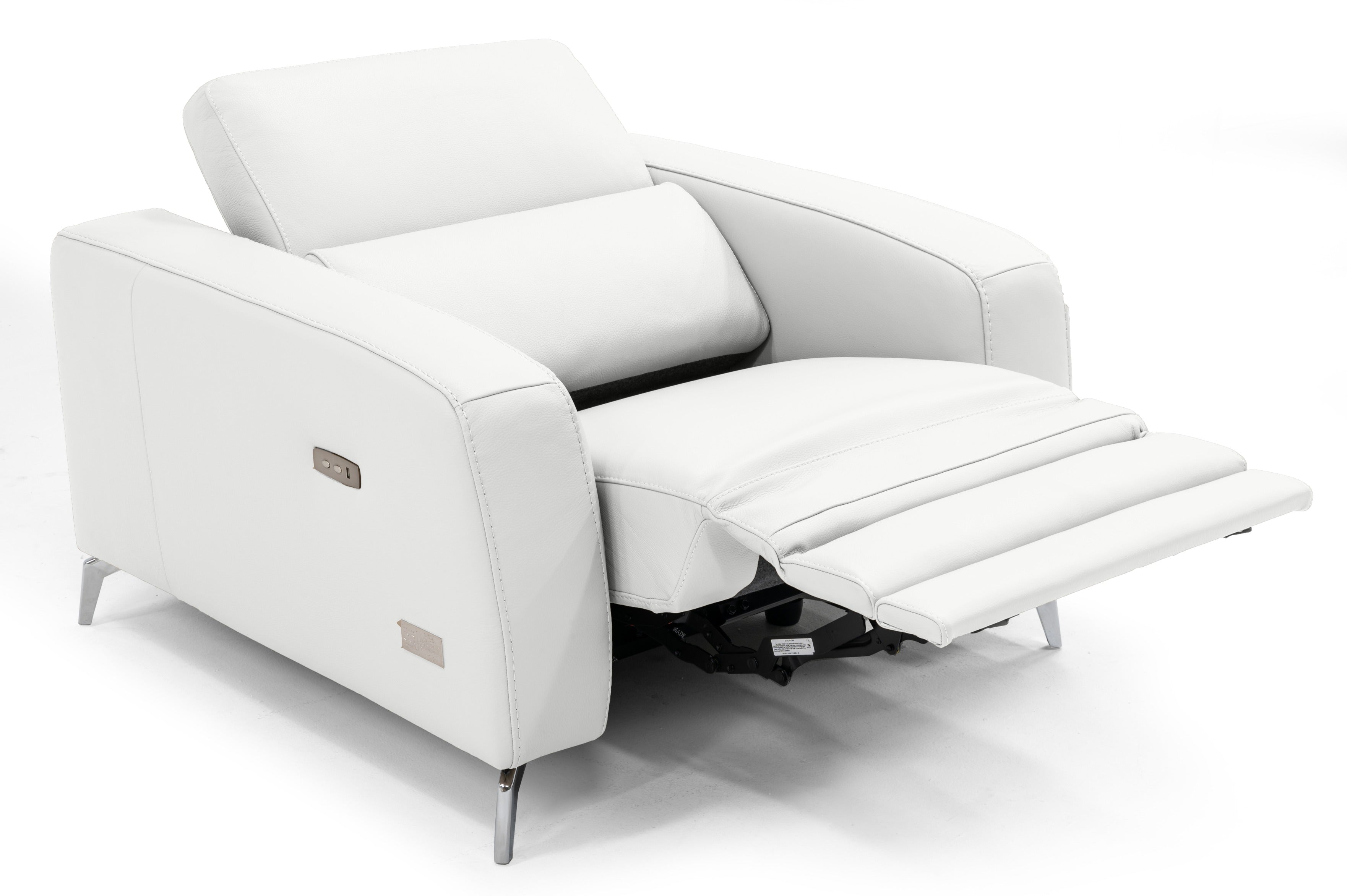 Lamod Italia Turin - Italian White Leather Recliner Chair