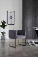 Modrest Marty - Modern Dark Grey & Copper Antique Brass Dining Chair