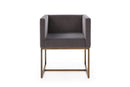 Modrest Marty - Modern Dark Grey & Copper Antique Brass Dining Chair