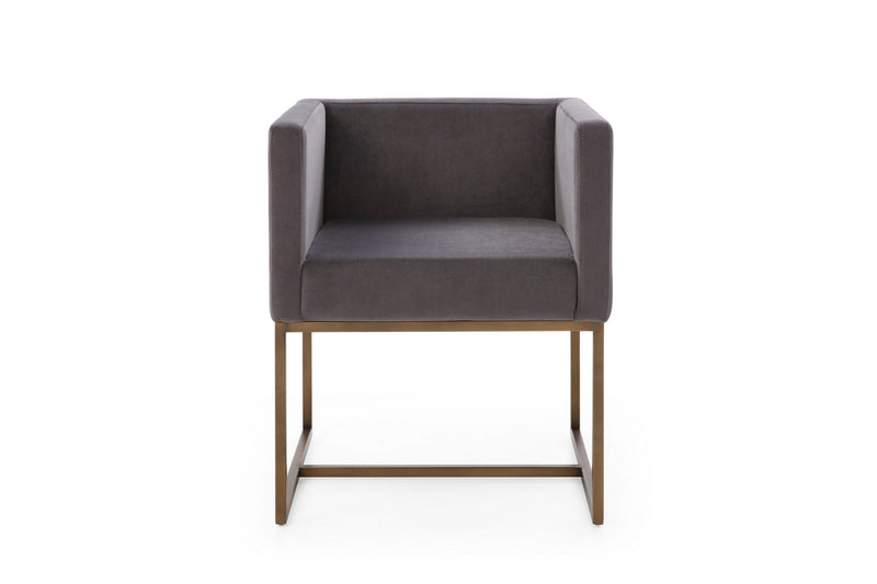 Modrest Marty - Modern Dark Grey & Copper Antique Brass Dining Chair