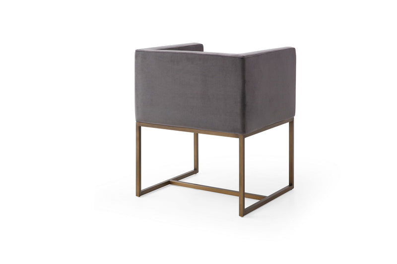 Modrest Marty - Modern Dark Grey & Copper Antique Brass Dining Chair