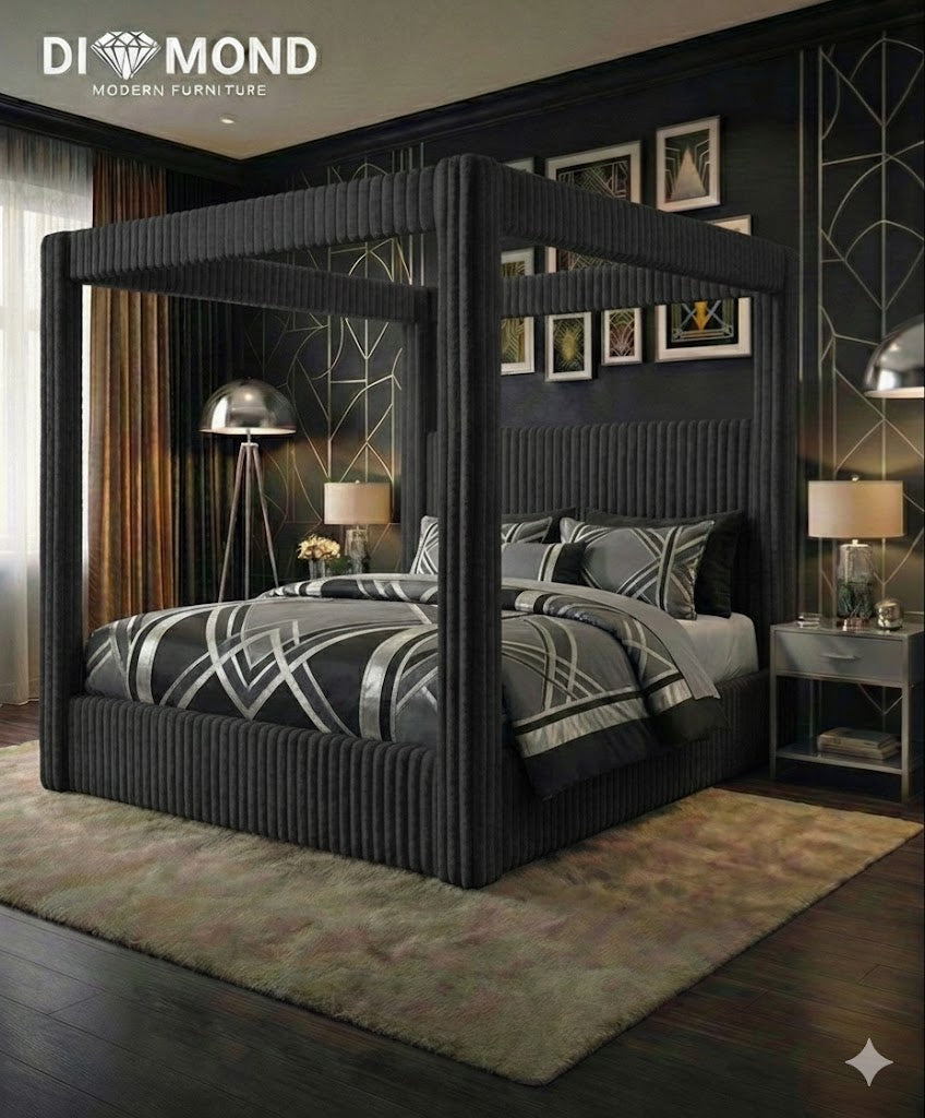 The Empire Black Canopy Bed