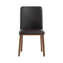 Modrest Utah - Modern Walnut and Brown Eco-Leather Dining Chair- Set of 2