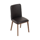Modrest Utah - Modern Walnut and Brown Eco-Leather Dining Chair- Set of 2