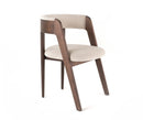 Modrest Vegas - Modern Beige Velvet + Walnut Oak Dining Chair (Set of 2)