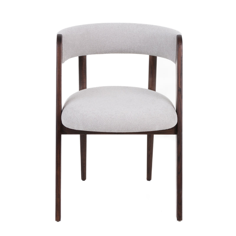 Modrest Vegas - Modern Light Grey + Walnut Oak Dining Chair (Set of 2)