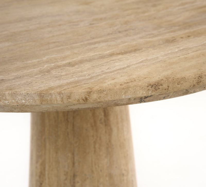 Modrest Velma - Modern Travertine Marble Round Dinette Table