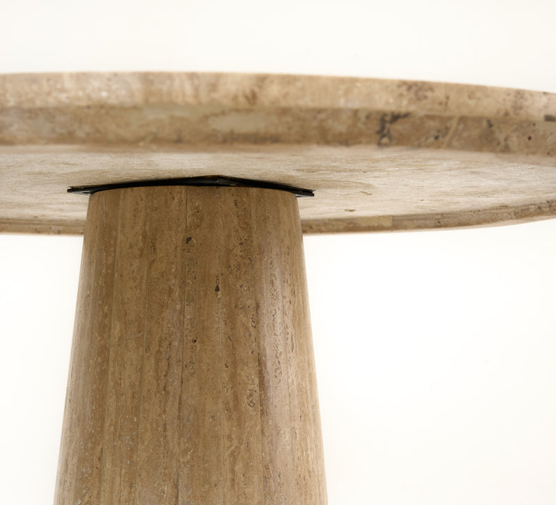 Modrest Velma - Modern Travertine Marble Round Dinette Table