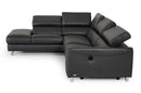 Divani Casa Versa - Modern Grey Teco Leather LAF Chaise Sectional with Recliner