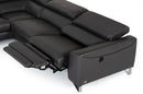 Divani Casa Versa - Modern Grey Teco Leather LAF Chaise Sectional with Recliner