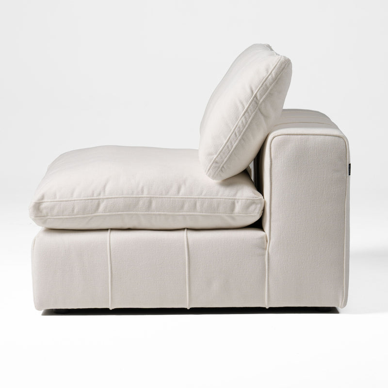 Divani Casa Vicki - Modern Off-White Fabric Modular Armless Seat