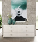 A&X Ovidius + Victoria - Modern White Crocodile Lacquer Bedroom Set