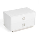 A&X Victoria Modern White Crocodile Nightstand