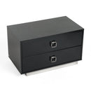 A&X Victoria Modern Black Crocodile Nightstand