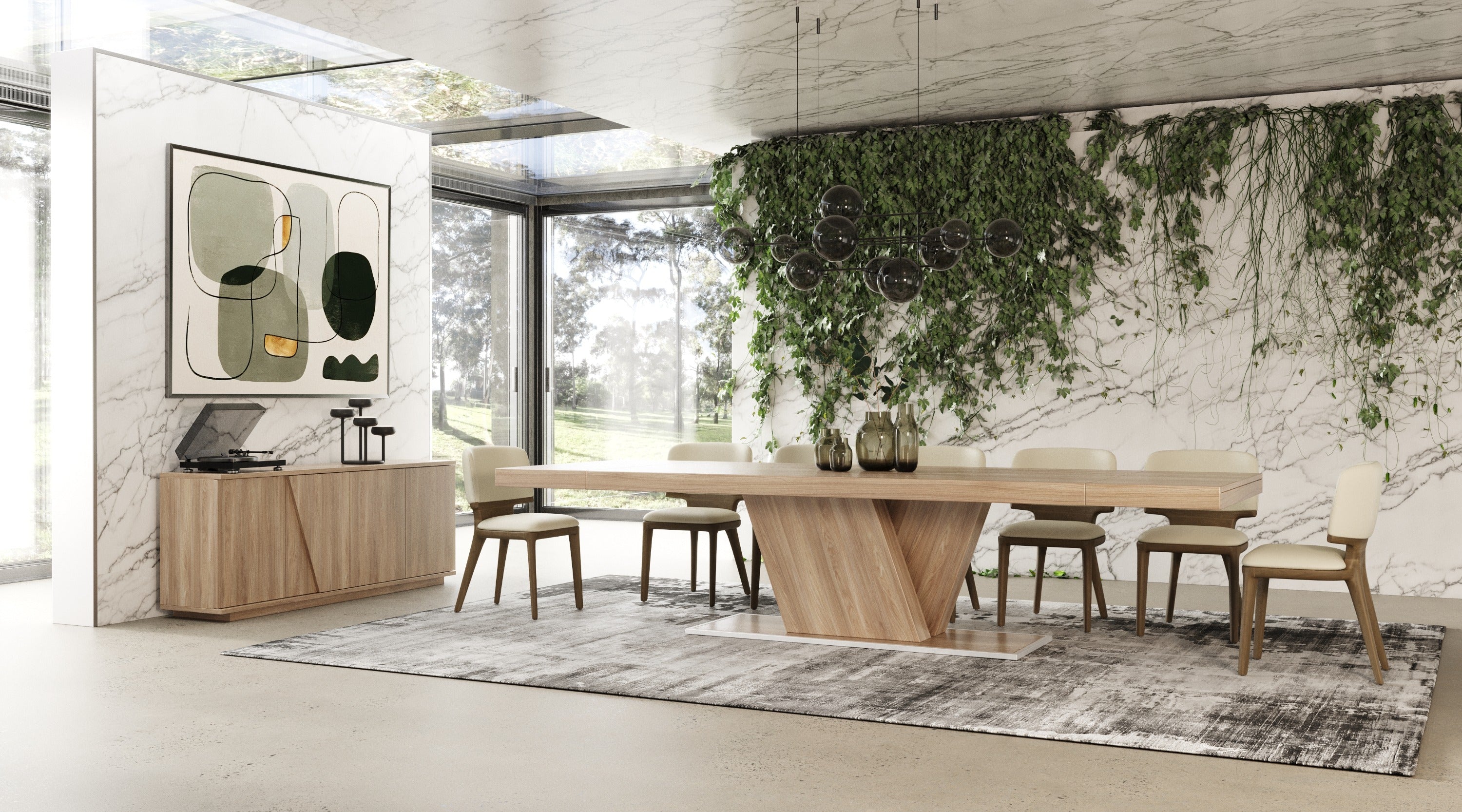 Nova Domus Victoria - Italian Modern Walnut Caracalla Extendable Dining Table
