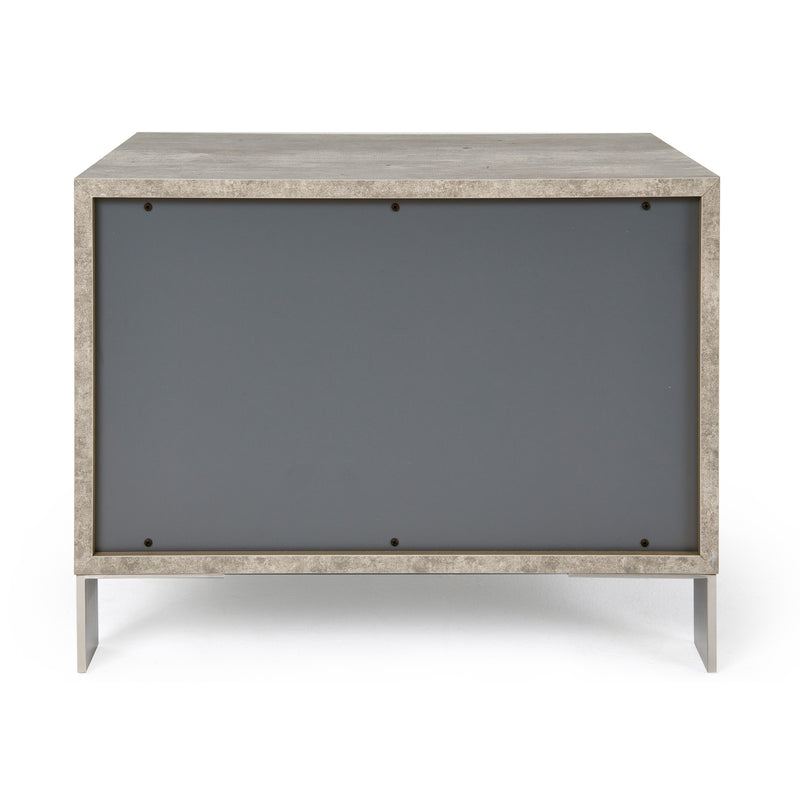 Nova Domus Conner Modern Dark Walnut & Faux Concrete Nightstand