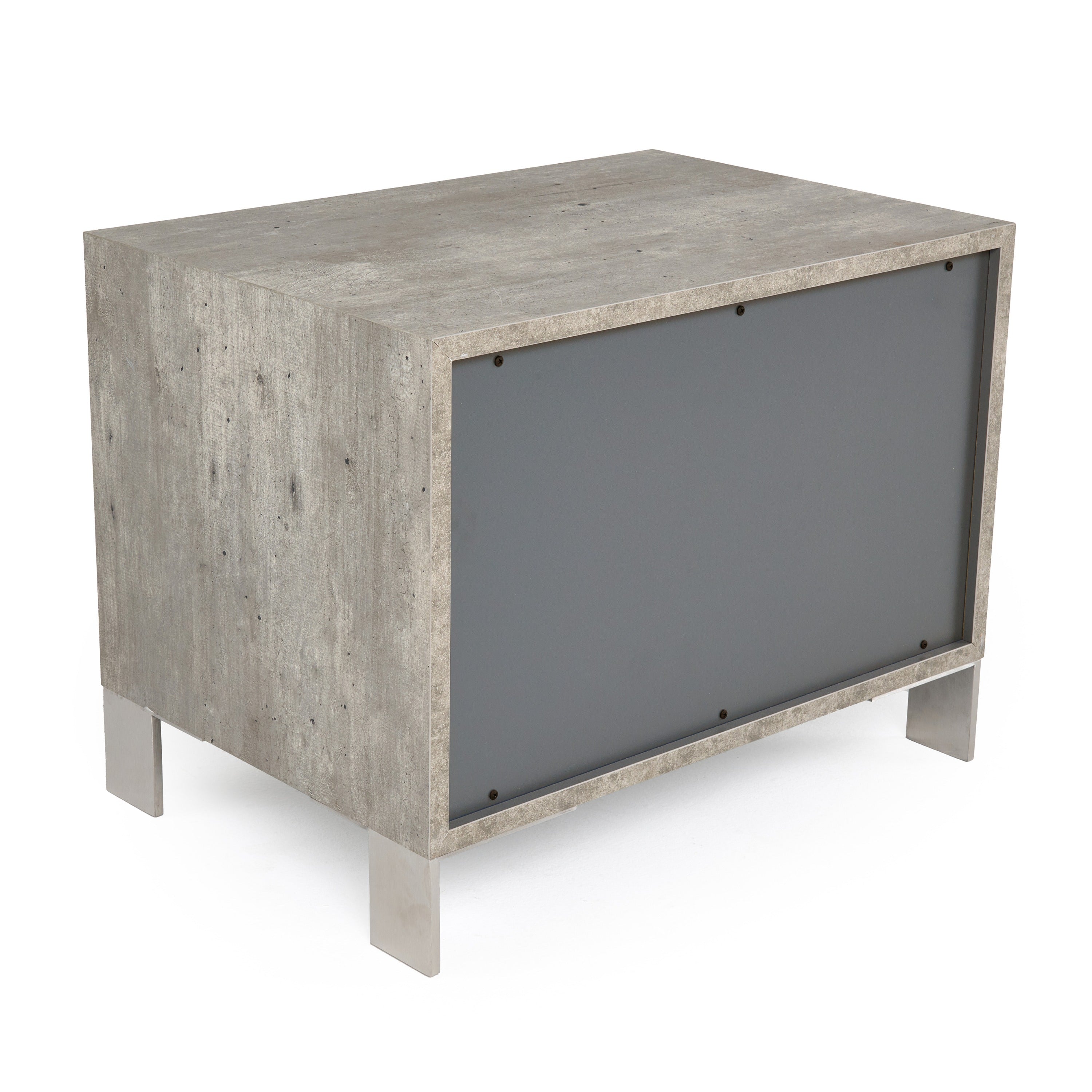 Nova Domus Conner Modern Dark Walnut & Faux Concrete Nightstand