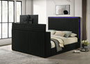 Villa   Black or OFF White Platform Bed - Queen, King