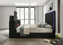 Villa   Black or OFF White Platform Bed - Queen, King