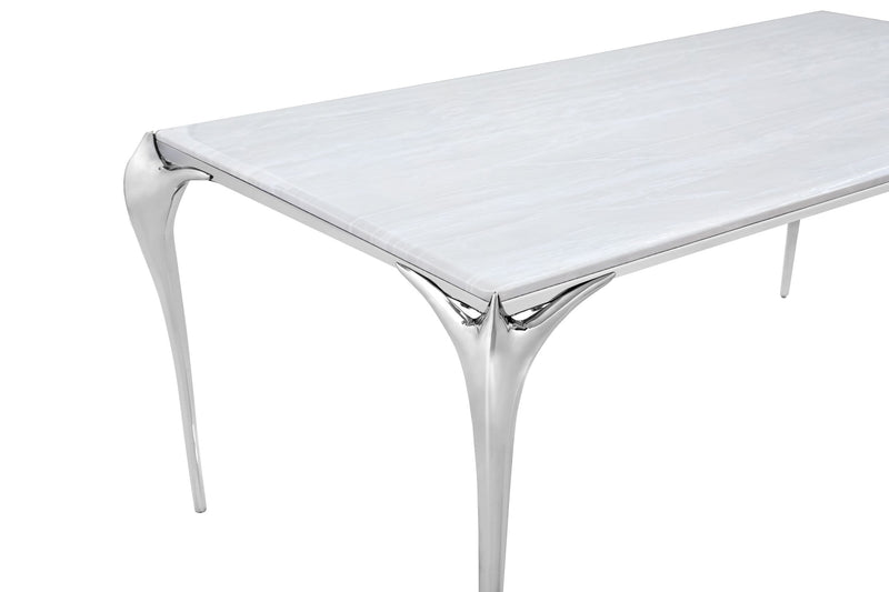 Modrest Vince - Modern Faux Marble & Stainless Steel Dining Table