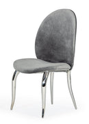 Modrest Vince - Glam Grey Velvet Dining Chair Set of 2