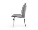 Modrest Vince - Glam Grey Velvet Dining Chair Set of 2