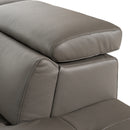 Lamod Italia Viola - Italian Contemporary Grey Leather Right Facing Sectional Sofa