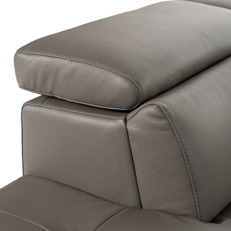 Lamod Italia Viola - Italian Contemporary Grey Leather Left Facing Sectional Sofa