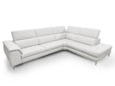 Lamod Italia Viola - Italian Contemporary Grey Leather Right Facing Sectional Sofa
