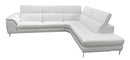 Lamod Italia Viola - Italian Contemporary Grey Leather Right Facing Sectional Sofa