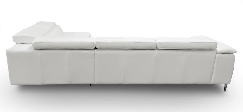 Lamod Italia Viola - Italian Contemporary Grey Leather Right Facing Sectional Sofa