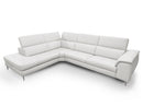 Lamod Italia Viola - Italian Contemporary Grey Leather Left Facing Sectional Sofa
