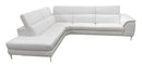 Lamod Italia Viola - Italian Contemporary Grey Leather Left Facing Sectional Sofa