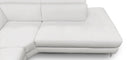 Lamod Italia Viola - Italian Contemporary Grey Leather Left Facing Sectional Sofa