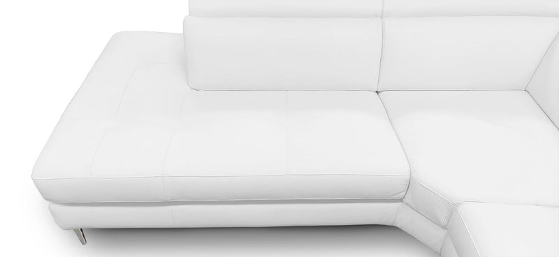 Lamod Italia Viola - Italian Contemporary White Leather Left Facing Sectional Sofa