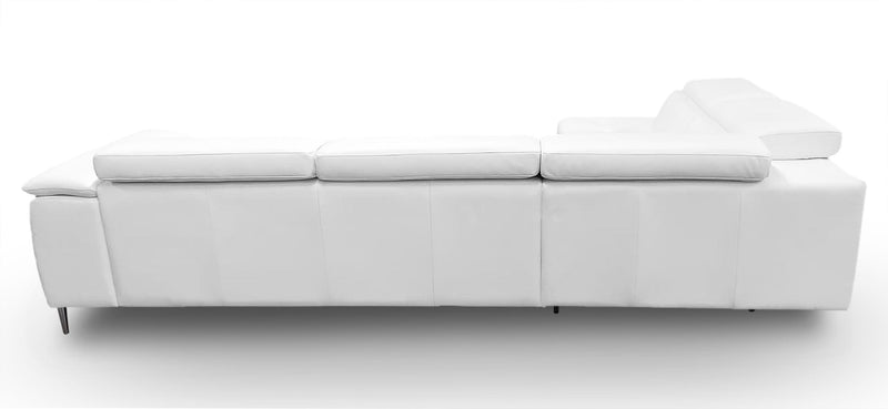 Lamod Italia Viola - Italian Contemporary White Leather Left Facing Sectional Sofa