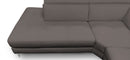 Lamod Italia Viola - Italian Contemporary Grey Leather Left Facing Sectional Sofa