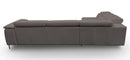 Lamod Italia Viola - Italian Contemporary Grey Leather Left Facing Sectional Sofa