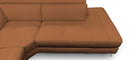 Lamod Italia Viola - Italian Contemporary Cognac Leather Right Facing Sectional Sofa