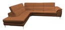 Lamod Italia Viola - Italian Contemporary Cognac Leather Left Facing Sectional Sofa