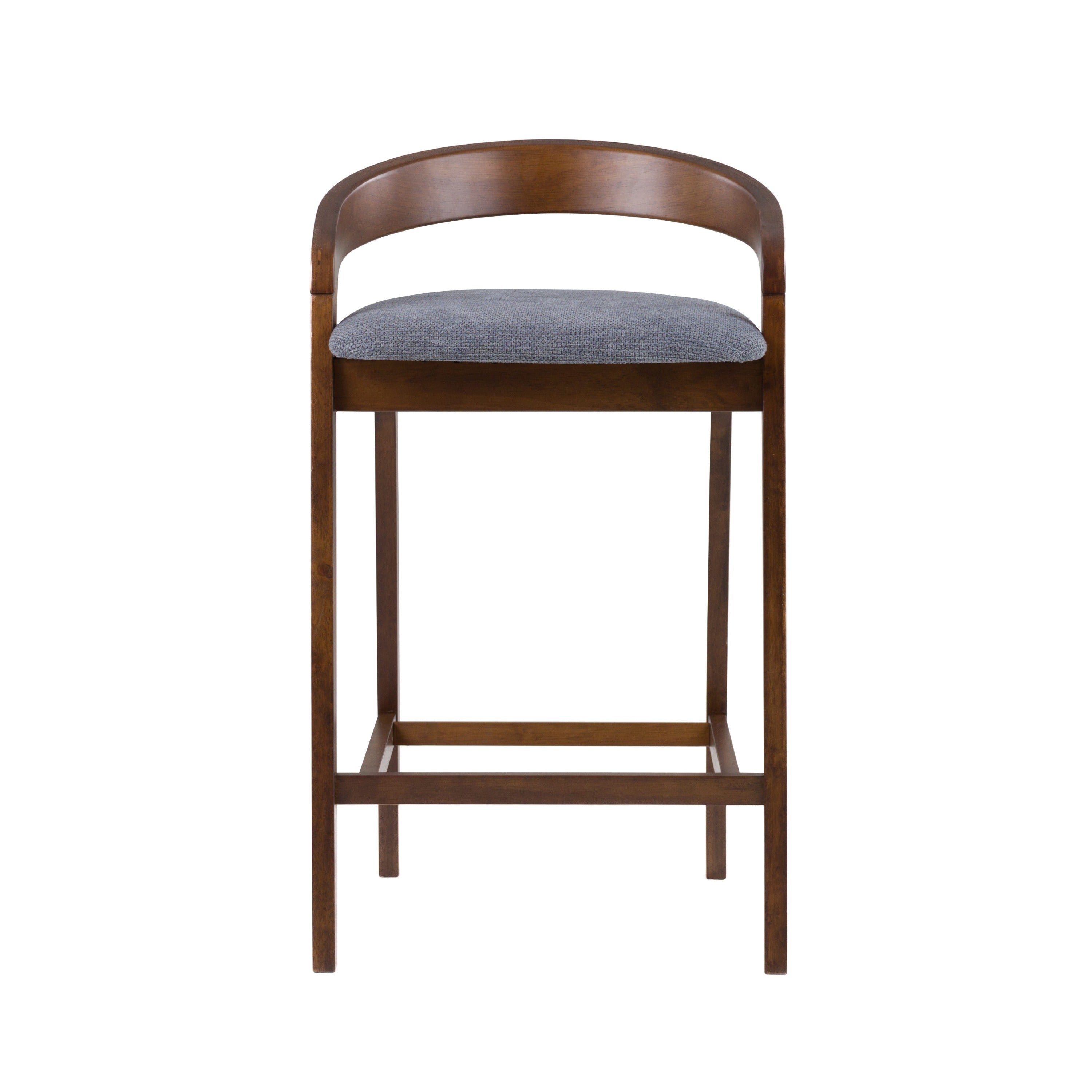 Modrest Vougler - Modern Grey Fabric + Walnut Counter Chair (Set of 2)