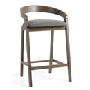 Modrest Vougler - Modern Grey Fabric + Wenge Counter Chair (Set of 2)