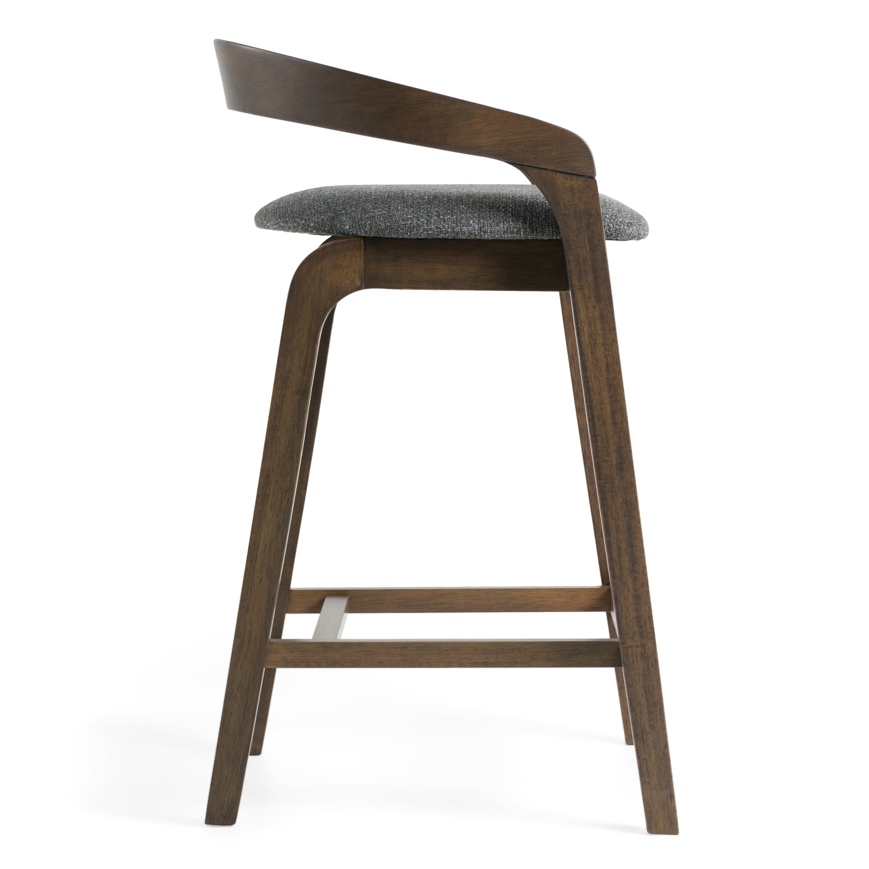 Modrest Vougler - Modern Grey Fabric + Wenge Counter Chair (Set of 2)