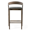 Modrest Vougler - Modern Grey Fabric + Wenge Counter Chair (Set of 2)