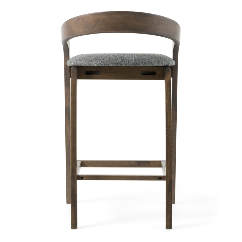 Modrest Vougler - Modern Grey Fabric + Wenge Counter Chair (Set of 2)