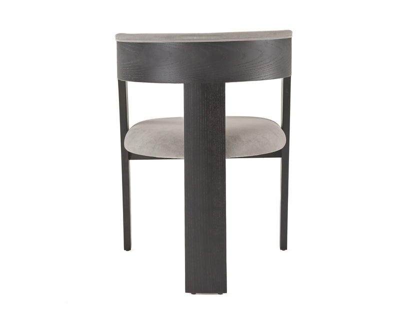 Modrest Washington - Modern Grey Fabric + Ebony Oak Dining Chair (Set of 2)