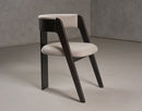 Modrest Washington - Modern Grey Fabric + Ebony Oak Dining Chair (Set of 2)